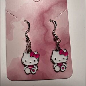 Hello Kitty Pink and White Jewelry Earrings